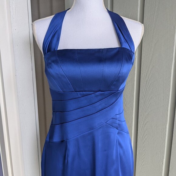✨ Stunning Calvin Klein Royal Blue Halter Bodycon Mini Dress - Size 4 ✨ - Picture 3 of 5